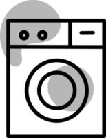 zwart het wassen machine, illustratie, Aan een wit achtergrond. vector