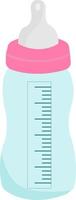 roze baby fles, illustratie, vector Aan wit achtergrond