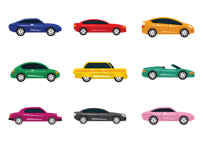 Colorul Carros Vector Icons