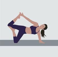 yoga in Purper, illustratie, vector Aan wit achtergrond.