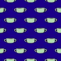 heet soep , naadloos patroon Aan een blauw achtergrond. vector