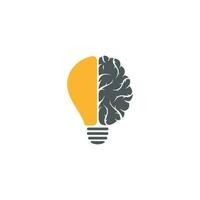 hersenen lamp icoon symbool ontwerp. creatief idee logo ontwerpen sjabloon vector