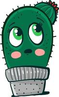 schattig cactus , illustratie, vector Aan wit achtergrond