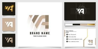 brief wa of wq monogram logo met bedrijf kaart ontwerp vector