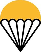 vlucht parachute, illustratie, vector Aan een wit achtergrond.