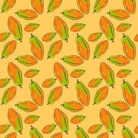 papaja behang, illustratie, vector Aan wit achtergrond.