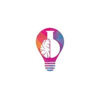 hersenen laboratorium lamp vorm concept logo ontwerp. vector