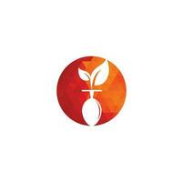 gezond voedsel logo sjabloon. biologisch voedsel logo met lepel en blad symbool. vector