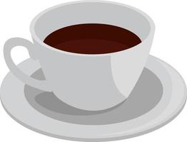 kop van zwart koffie, illustratie, vector Aan wit achtergrond