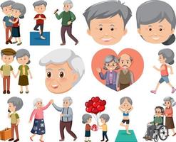 verzameling van ouderen mensen pictogrammen vector