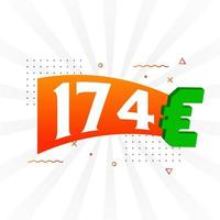 174 euro valuta vector tekst symbool. 174 euro Europese unie geld voorraad vector