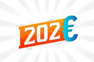 202 euro valuta vector tekst symbool. 202 euro Europese unie geld voorraad vector