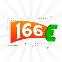 166 euro valuta vector tekst symbool. 166 euro Europese unie geld voorraad vector
