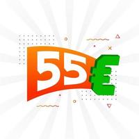 55 euro valuta vector tekst symbool. 55 euro Europese unie geld voorraad vector