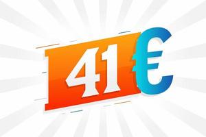 41 euro valuta vector tekst symbool. 41 euro Europese unie geld voorraad vector