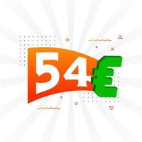 54 euro valuta vector tekst symbool. 54 euro Europese unie geld voorraad vector