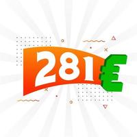 281 euro valuta vector tekst symbool. 281 euro Europese unie geld voorraad vector