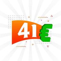 41 euro valuta vector tekst symbool. 41 euro Europese unie geld voorraad vector