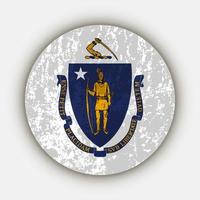 Massachusetts staat vlag. vector illustratie.