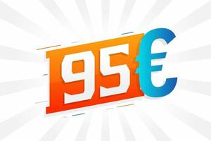 95 euro valuta vector tekst symbool. 95 euro Europese unie geld voorraad vector