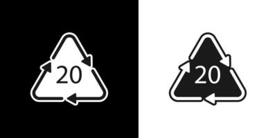 papier recycling symbool pap 20. vectorillustratie vector