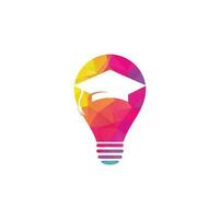 licht lamp en diploma uitreiking pet logo. creatief lamp idee genie logo ontwerp symbool. vector