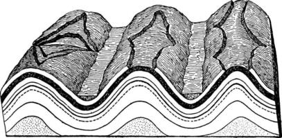 berg sterogram sterogram van Jura bergen, wijnoogst illustratie vector