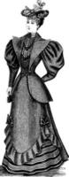 laat 19e eeuw dames- kleding, wijnoogst illustratie vector