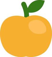 geel appel, illustratie, vector Aan een wit achtergrond.