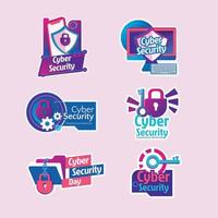 kleurrijke cyberveiligheidsdag sticker vector