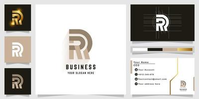 brief rr of rp monogram logo met bedrijf kaart ontwerp vector