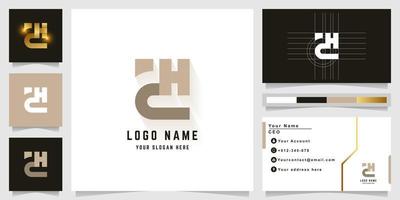 brief Ah of ach monogram logo met bedrijf kaart ontwerp vector