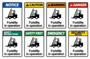 heftrucks in bedrijf vector