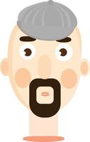 Mens met baard, illustratie, vector Aan wit achtergrond