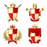 kronen gouden heraldische composities vector