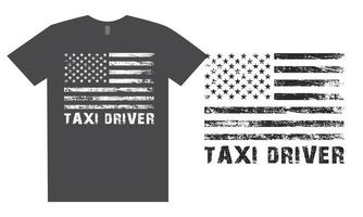 Amerikaans taxi bestuurder t overhemd ontwerp vector