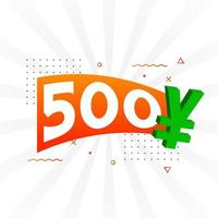 500 yuan Chinese valuta vector tekst symbool. 500 yen Japans valuta geld voorraad vector