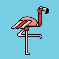 flamingo geïsoleerd Aan blauw achtergrond vector