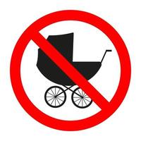 illustratie teken verboden kinderwagen vector