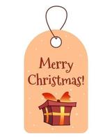 Kerstmis geschenk label. rood geschenk doos. vector geïsoleerd Aan wit achtergrond.
