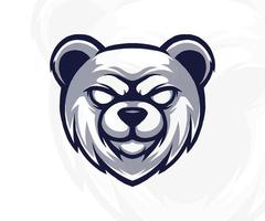 vector mascotte beer hoofd logo illustratie. wit achtergrond.