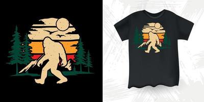 alleen maar een jongen wie liefdes grote voet grappig sasquatch retro wijnoogst grote voet t-shirt ontwerp vector