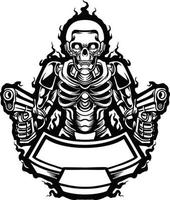 cyborg schedel monochroom clip art vector