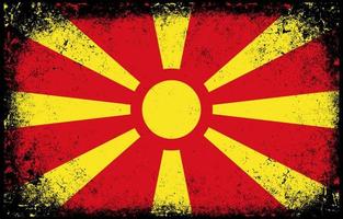 oud vuil grunge wijnoogst Macedonië nationaal vlag illustratie vector