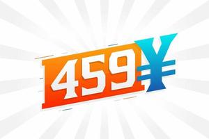 459 yuan Chinese valuta vector tekst symbool. 459 yen Japans valuta geld voorraad vector