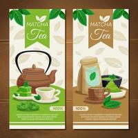 matcha thee verticale banners vector