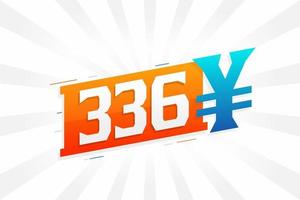 336 yuan Chinese valuta vector tekst symbool. 336 yen Japans valuta geld voorraad vector