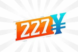227 yuan Chinese valuta vector tekst symbool. 227 yen Japans valuta geld voorraad vector