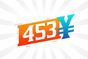 453 yuan Chinese valuta vector tekst symbool. 453 yen Japans valuta geld voorraad vector