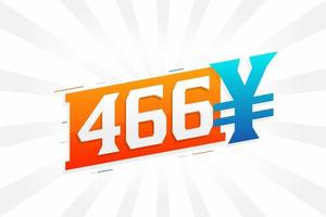 466 yuan Chinese valuta vector tekst symbool. 466 yen Japans valuta geld voorraad vector